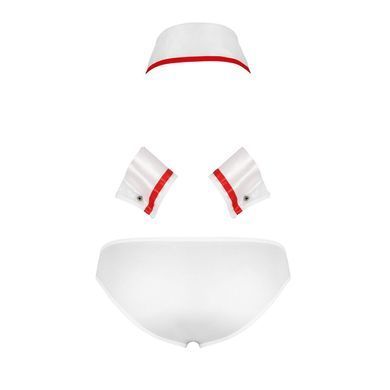 Комплект эротического мужского белья Passion 037 GREGORY XXL/XXXL White, трусы, воротник, манжеты SO7584 фото