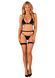 Комплект белья Obsessive Selinne 3-pcs set XL/2XL Black, бюстгальтер, стринги пояс для чулок SO8669 фото 6