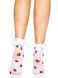 Носки женские с клубничным принтом Leg Avenue Strawberry ruffle top anklets One size, кружевные манж SO8583 фото 3