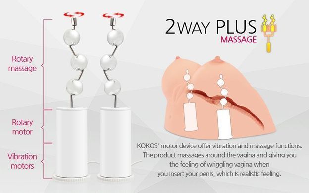 Мастурбатор Kokos Juilana Breast 2WayPlus з функцією масажу та вібрацією SO2485 фото