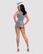 Эротический костюм стюардессы Obsessive Stewardess 3 pcs grey L/XL, серый, платье, стринги, пилотка SO7309 фото 4