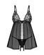 Сорочка бебі-дол Obsessive Blomentis babydoll & thong, M/L, мереживний ліф, стрінги в комплекті SX1024 фото 3