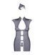 Эротический костюм стюардессы Obsessive Stewardess 3 pcs grey L/XL, серый, платье, стринги, пилотка SO7309 фото 5