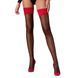 Панчохи Passion ST120 5 black-red, на ажурній силіконовій резинці, вишуканий декор та люрекс SO5790 фото 1