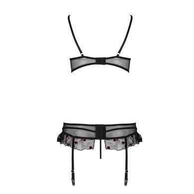 Сексуальний комплект з поясом для панчіх Passion LOVELIA SET XXL/XXXL, black SO4779 фото