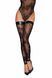 Панчохи без миска Noir Handmade F243 Tulle stockings with patterned flock embroidery, M SX0156 фото 3