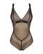 Кружевное боди с декольте Obsessive Estiqua teddy M/L, черное, широкие лямки SO7260 фото 5