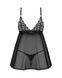 Сорочка бебі-дол Obsessive Blomentis babydoll & thong, XL/2XL, мереживний ліф, стрінги в комплекті SX1025 фото 4