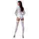 Чулки Passion ST121 1/2 white, на ажурной силиконовой резинке, с цветочным орнаментом и вертикальным SO5791 фото 4