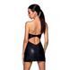 Мінісукня з екошкіри Passion CELINE CHEMISE XXL/XXXL, black, шнурівка, трусики в комплекті SO6408 фото 2