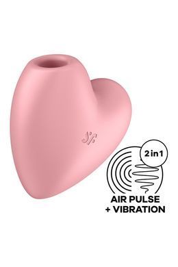 Вакуумный стимулятор-сердечко с вибрацией Satisfyer Cutie Heart Light Red SO6286 фото