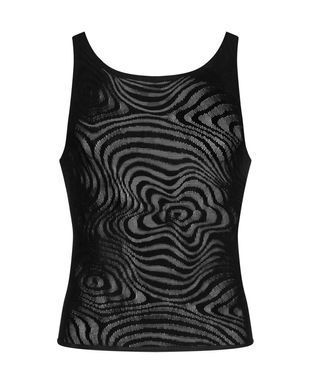 Мужская полупрозрачная майка-борцовка с узором Obsessive T103 tank top S/M/L, черная SO7311 фото
