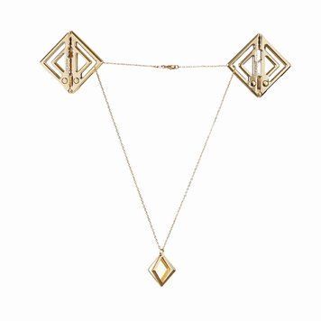 Затискачі для сосків з легкої підвіскою LOCKINK Adjustable Nipple Clamps with Light Pendant - Golden SX0848 фото