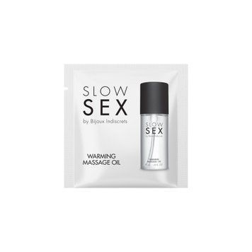 Пробник розігрівальної їстівної масажної олії Bijoux Indiscrets Slow Sex Warming massage oil SO5950 фото