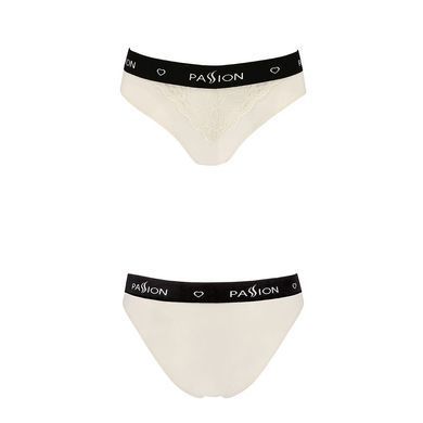 Трусики з широкою резинкою і мереживом Passion PS001 PANTIES XL, ecru SO4166 фото