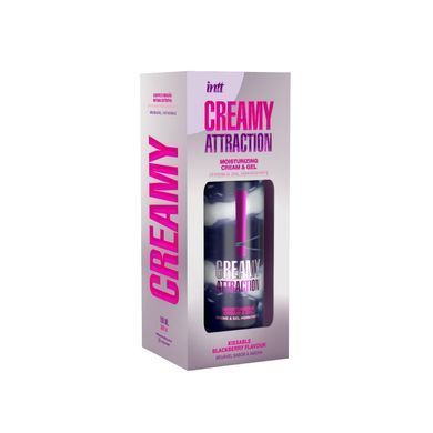 Зволожувальний крем-гель 2в1 Intt Creamy Attraction Blackberry 100мл, смак ожини, унісекс SX2658 фото