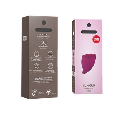 Менструальная чаша Fun Factory FUN CUP SIZE B, бордовая, многоразовая, диаметр 4,3 см, объем 30 мл SX0954 фото