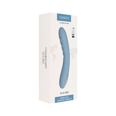 Смарт-вибратор с пульсацией Svakom Ava Neo Cornflower Blue, 15 режимов работы, водонепроницаемый SO8977 фото