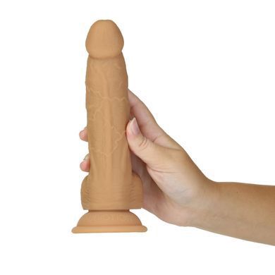 Фаллоимитатор ADDICTION Dual Density Silicone Dildo Caramel 8&Prime;, присоска, диаметр 4,3 см, вибропуля SO8243 фото