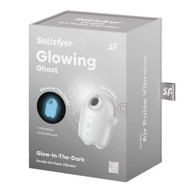Вакуумный клиторальный стимулятор с вибрацией Satisfyer Glowing Ghost White, светится в темноте SX0544 фото