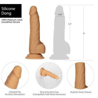 Фаллоимитатор ADDICTION Dual Density Silicone Dildo Caramel 8&Prime;, присоска, диаметр 4,3 см, вибропуля SO8243 фото