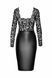 Сукня Noir Handmade F295 Euphoria, S, black, мереживо, глибоке декольте, спідниця міді під латекс SX0207 фото 4