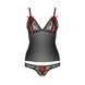 Комплект білизни Passion MELISSA SET XXL/XXXL, black, ліф-сорочка зі шнурівкою і трусики EL15906 фото 5