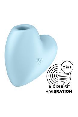 Вакуумный стимулятор-сердечко с вибрацией Satisfyer Cutie Heart Blue SO6287 фото