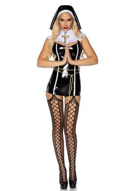 (SALE) Leg Avenue Vinyl Sinful Sister XS Black SO8536 фото