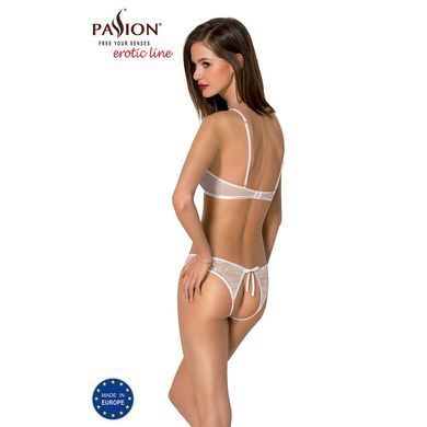 Комплект: бра, трусики з ажурним декором та відкритим кроком URSULA SET L/XL, white SO5844 фото
