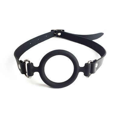 Кляп-расширитель силиконовое кольцо Art of Sex &ndash; Gag Ring, черный, натуральная кожа SO6707 фото