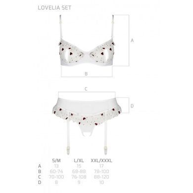 Сексуальный комплект с поясом для чулок Passion LOVELIA SET S/M, white SO4781 фото