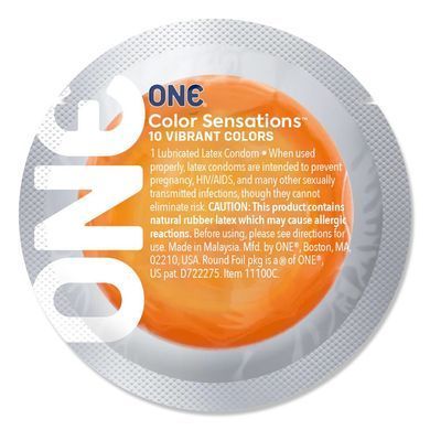 Набор презервативов ONE Color Sensations, 100 шт, цветные, 10 цветов, со смазкой, упаковка-тубус SX0740 фото