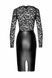 Сукня Noir Handmade F295 Euphoria, M, black, мереживо, глибоке декольте, спідниця міді під латекс SX0208 фото 5