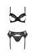 Комплект Passion KERRIA SET WITH OPEN BRA black, L/XL, бюстгальтер с открытой чашкой, стринги, пояс для чулок SX0494 фото 3