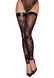 Панчохи без миска Noir Handmade F243 Tulle stockings with patterned flock embroidery, XL SX0158 фото 1