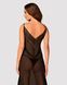 Полупрозрачная длинная сорочка Obsessive Estiqua chemise XS/S, черный, ассиметричный крой SO7262 фото 2