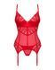 Комплект корсет та стрінги Obsessive Ingridia corset & thong XS/S, червоний SO9028 фото 3