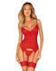 Комплект корсет та стрінги Obsessive Ingridia corset & thong XS/S, червоний SO9028 фото 1
