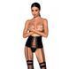 Пояс-корсет из экокожи Passion CELINE SET S/M, black, шнуровка, съемные пажи для чулок, стринги SO6410 фото 1