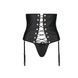 Пояс-корсет из экокожи Passion CELINE SET S/M, black, шнуровка, съемные пажи для чулок, стринги SO6410 фото 5
