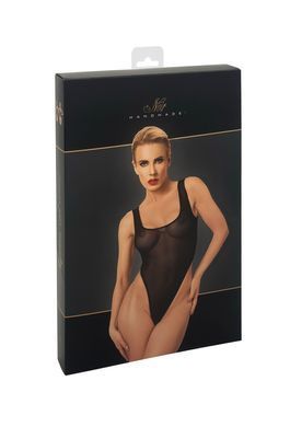 Боди Noir Handmade F322 Paparazzi, M, прозрачное, низ стринги, высокие вырезы SX0364 фото