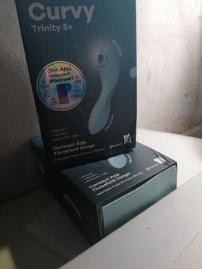 Вакуумний смарт-стимулятор із вібрацією Satisfyer Curvy Trinity 5 (Blue) (м'ята упаковка!!!) SO6726-R фото