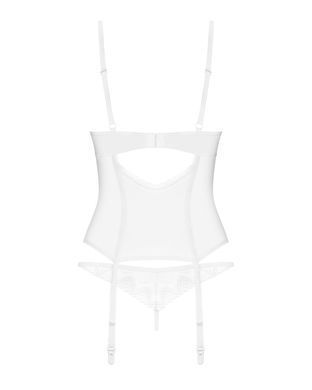 Корсет Obsessive Alissium corset & thong, M/L, гнучкі кісточки, відкрита спина, стрінги в комплекті SX0601 фото