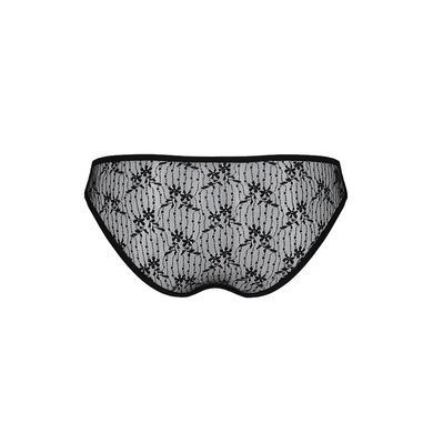 Трусики-слипы с кружевной сеточкой Passion DINA THONG L/XL, black SO5340 фото