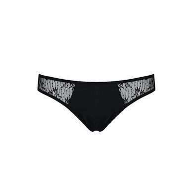 Трусики-слипы с кружевной сеточкой Passion DINA THONG L/XL, black SO5340 фото