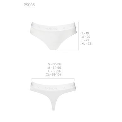 Трусики-бразилиана из хлопка Passion PS005 PANTIES L, white SO4223 фото