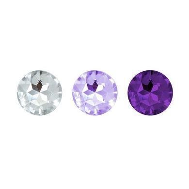 Набор силиконовых анальных пробок с кристаллом Rianne S: Booty Plug Set Purple, диаметр 3,2см, 3,5см, 4,2см SO3908 фото