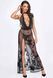 Платье Noir Handmade F312 Divinity, 3XL, black, прозрачное, в пол, открытая спина, разрез сбоку SX0314 фото 3