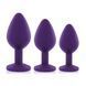 Набор силиконовых анальных пробок с кристаллом Rianne S: Booty Plug Set Purple, диаметр 3,2см, 3,5см, 4,2см SO3908 фото 1